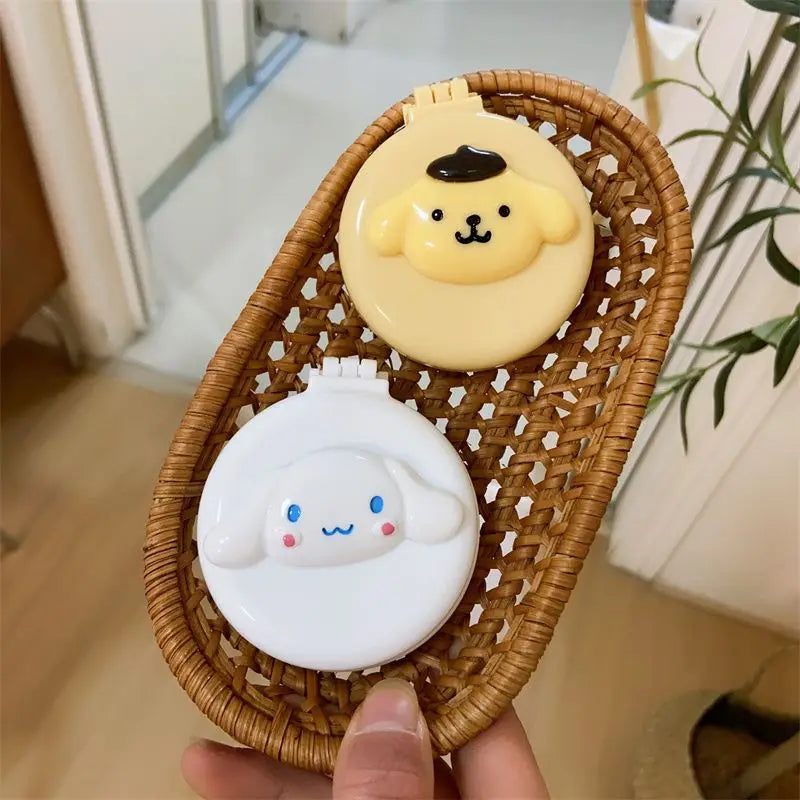 Hello kitty Kuromi My melody cute cartoon foldable comb mirror one-piece creative student portable dormitory make-up mirror