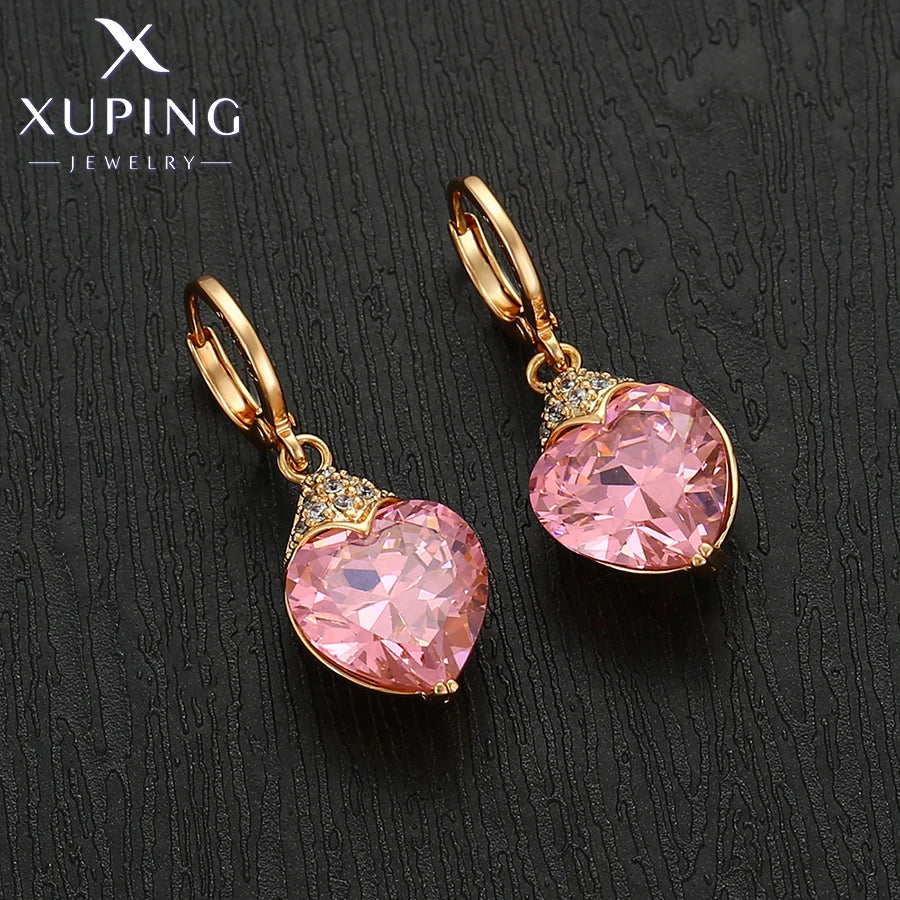 Xuping Jewelry Fashion Luxury Romantic Серьги Women Drop Earrings with Synthetic Cubic Zirconia for Valentine's Day Gift 27656