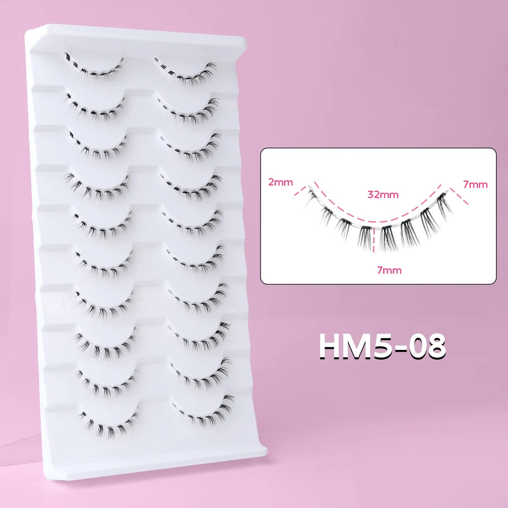 Bottom False Eyelashes Lower Lash Extensions 10 Pairs Under Fake Lashes Strip Manga Natural Look Pack Soft Make Up For Women