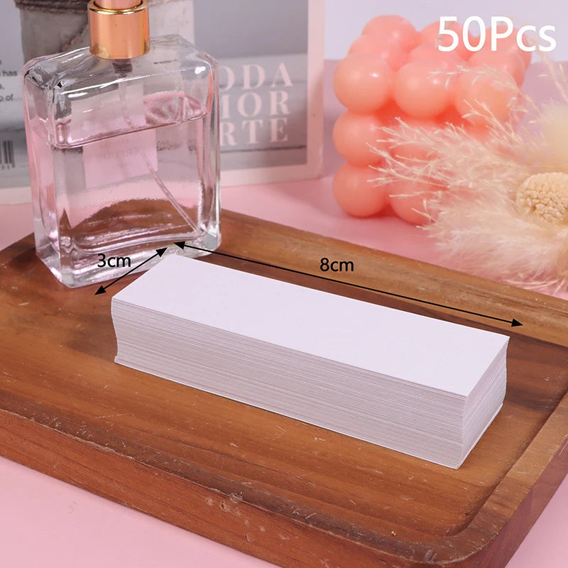 Multiple Szes 50pcs Tester Strips Fragrance Disposable White Women Smell Paper Paper Strips Test Paper Aromatherapy Perfume