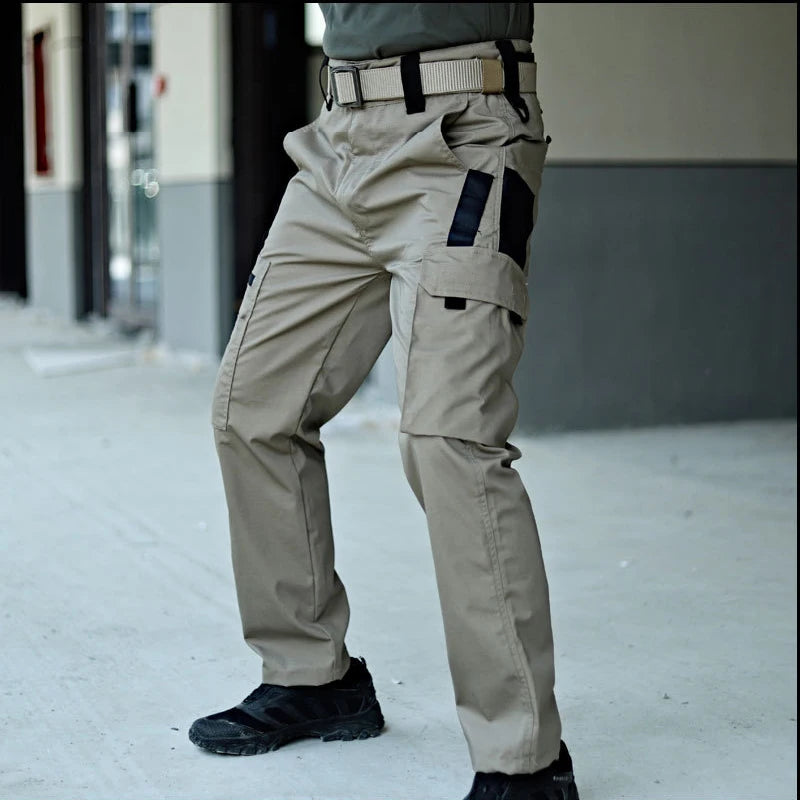 2024 Men's Tactical Pants City Casual Cargo Trousers Waterproof Multi-pocket Wear-Resistant Outdoor Training Work Male Trousers