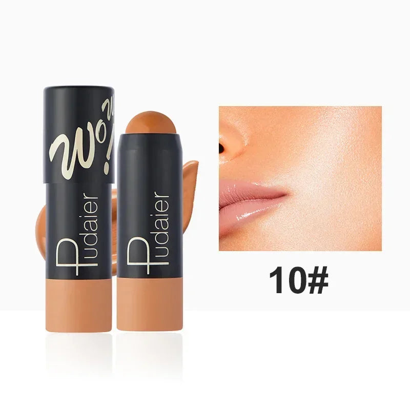 12 Color Matte Foundation Stick Lightweight Makeup Breathable Foundation Cream for Dark Skin Lasting Oil Control Base Make Up