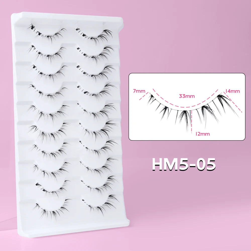 Bottom False Eyelashes Lower Lash Extensions 10 Pairs Under Fake Lashes Strip Manga Natural Look Pack Soft Make Up For Women