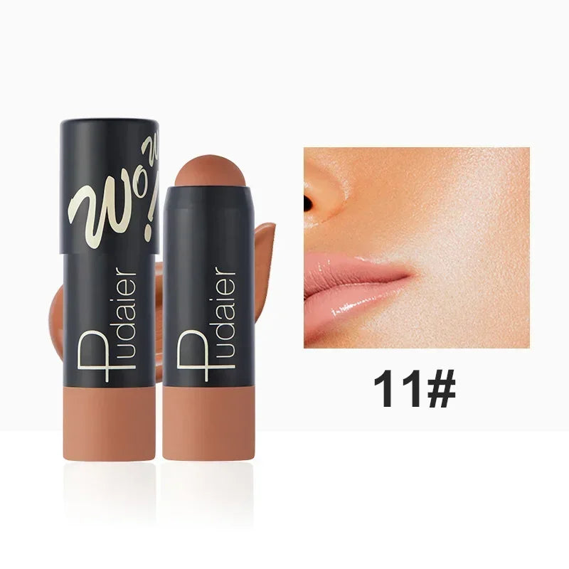 12 Color Matte Foundation Stick Lightweight Makeup Breathable Foundation Cream for Dark Skin Lasting Oil Control Base Make Up