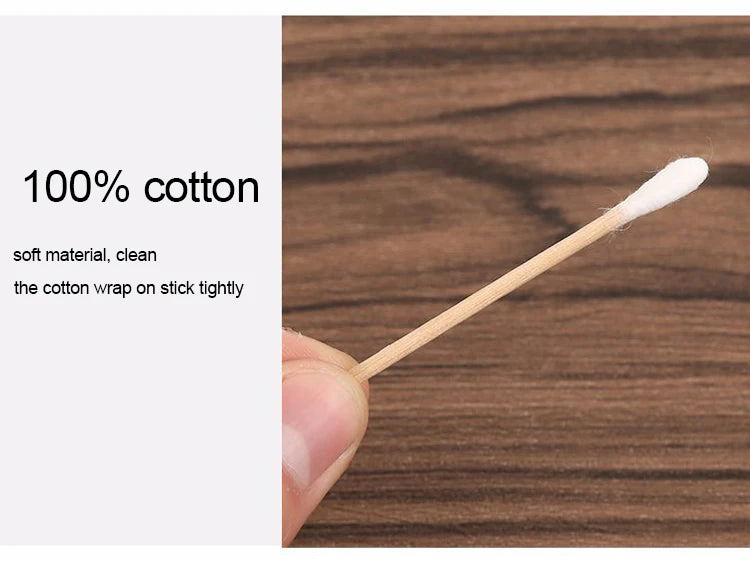 100pcs Per Pack, 5 Packs, Double-ended Cotton Swabs, Baby Cotton Swabs, Ear Cleaning Sticks, Healthy Cleaning Tools