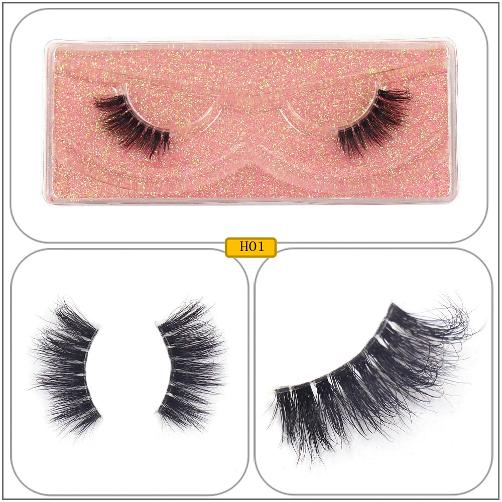 Maquillaje Mink Lashes 3D Half False Eyelash Make Up Lashes Extension Natural short False Cils Clear Band Hand Made Lashes H03