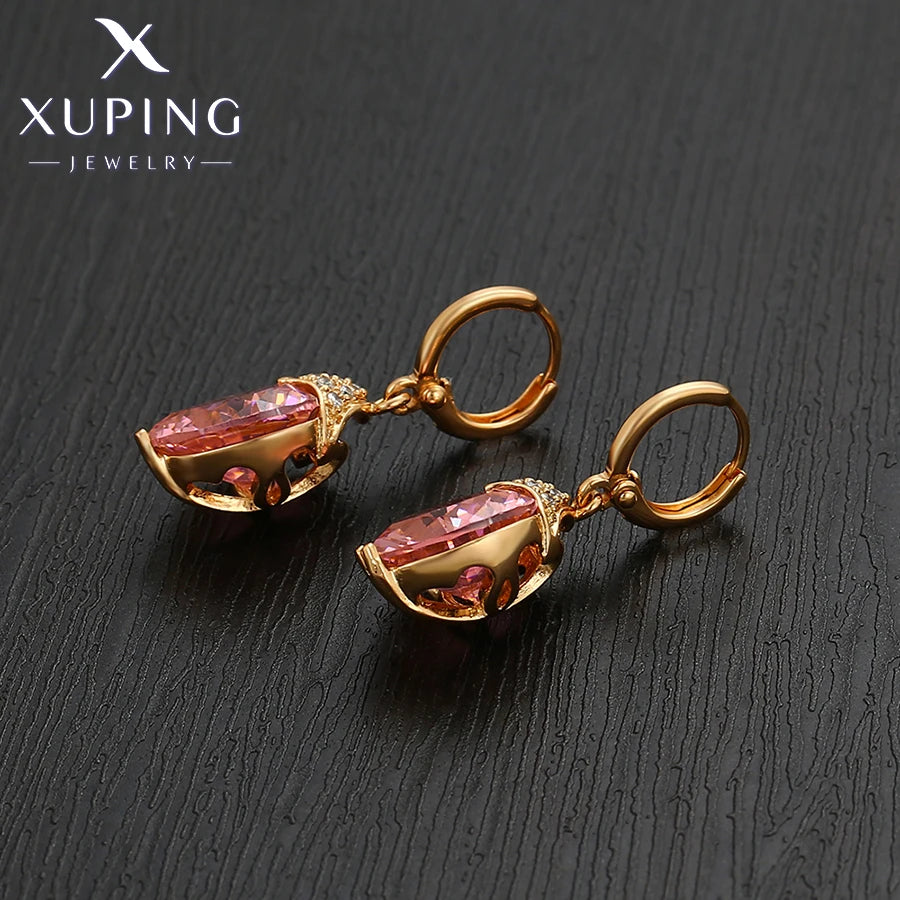 Xuping Jewelry Fashion Luxury Romantic Серьги Women Drop Earrings with Synthetic Cubic Zirconia for Valentine's Day Gift 27656