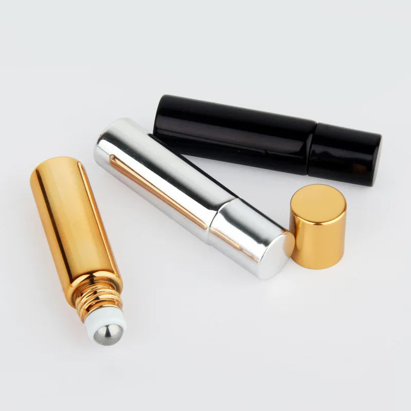 10ml Roll On Bottle Portable Essential Oil Bottle Golden Glass Refillable Perfume Bottletravel Essential Oil Roller Bottle