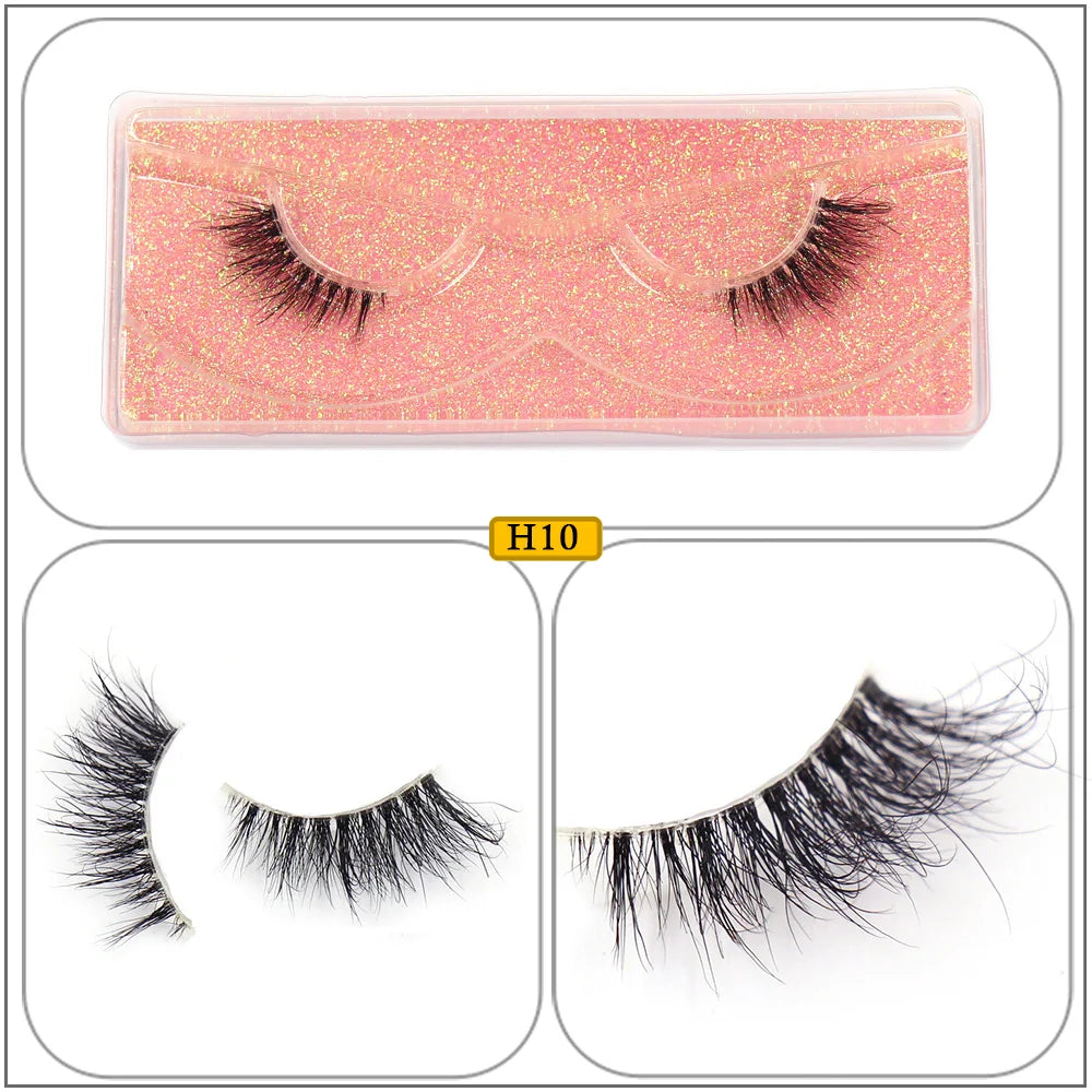 Maquillaje Mink Lashes 3D Half False Eyelash Make Up Lashes Extension Natural short False Cils Clear Band Hand Made Lashes H03