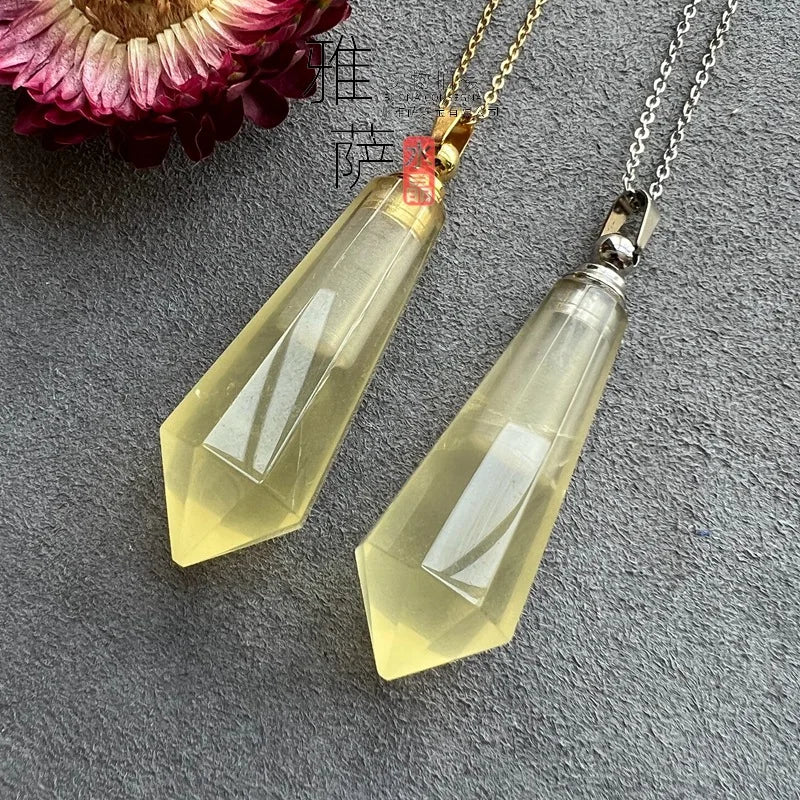 Lemon Crystal Perfume, Aroma Bottles, Empty Bottles, Stainless Steel Lid, Metal Aroma Bottles, Necklaces, Pendants, Wholesale