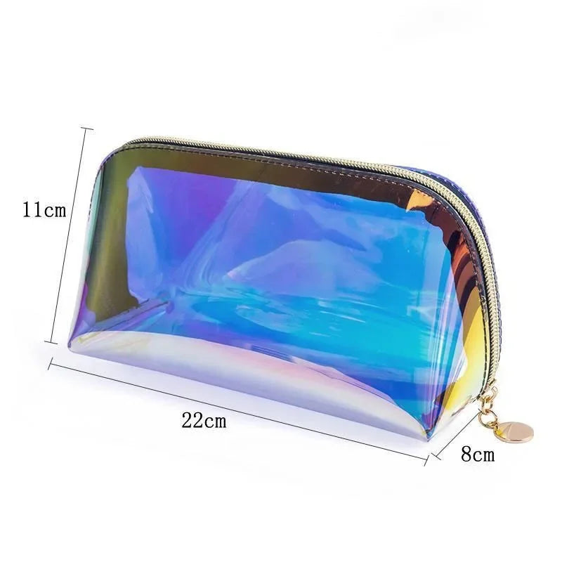 Makeup Bags Transparent Pretty Fashion Laser Travel Cosmetic Bag Toiletry Brush Bags Organizer Necessary Case Wash Make Up Box