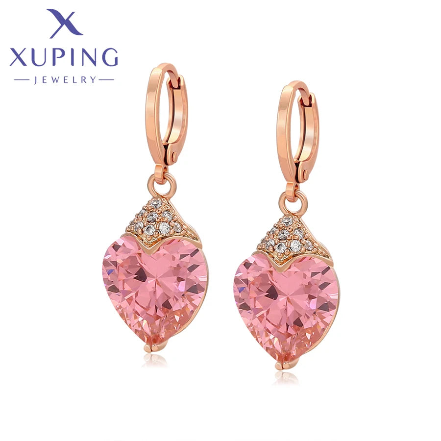 Xuping Jewelry Fashion Luxury Romantic Серьги Women Drop Earrings with Synthetic Cubic Zirconia for Valentine's Day Gift 27656