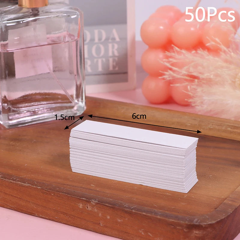 Multiple Szes 50pcs Tester Strips Fragrance Disposable White Women Smell Paper Paper Strips Test Paper Aromatherapy Perfume