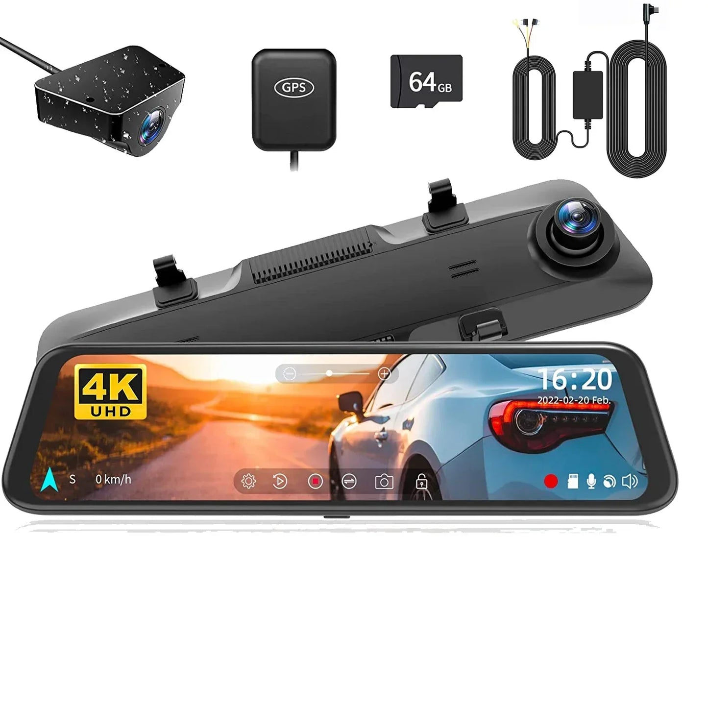 WOLFBOX G850 Front and Rear 4K 5.8Ghz WIFI Dash Cam Car Camera WDR 1080P Dash Camera for CarCar Dvr GPS Night Vision 24H Parking