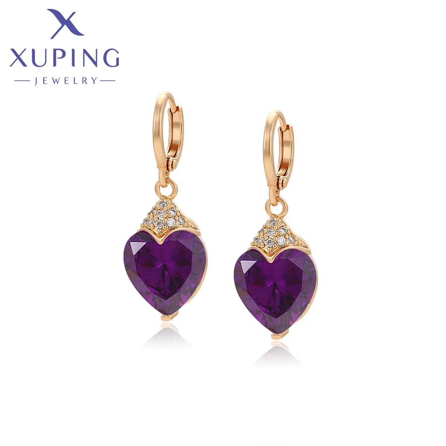 Xuping Jewelry Fashion Luxury Romantic Серьги Women Drop Earrings with Synthetic Cubic Zirconia for Valentine's Day Gift 27656