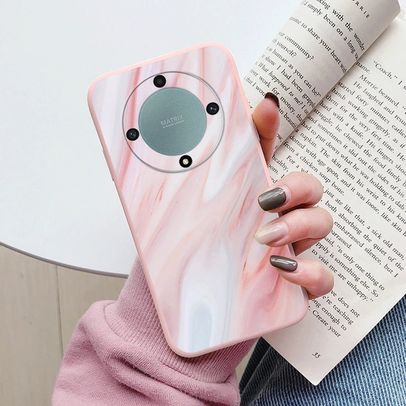 Marble Pattern Case For Honor X9a Magic5 Lite 5G Protective Cover Case Pink Silicon Soft Funda For Honor X9 a Magic 5 Lite Capa