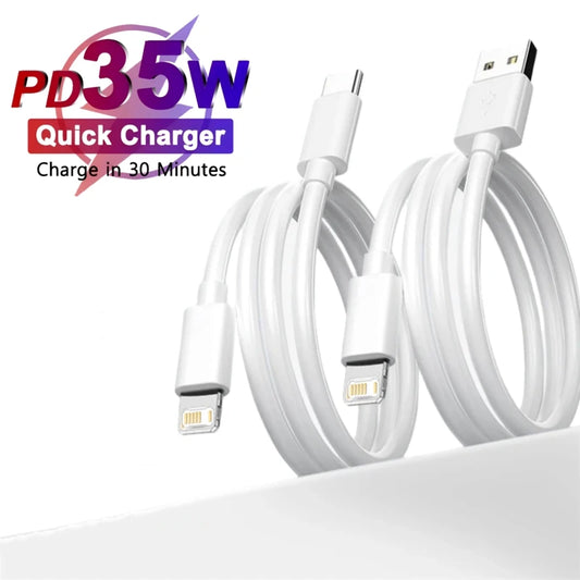 PD 35W USB Cable For iPhone15 14 13 12 11 Pro Max 7 8 14 Plus XS XR Fast Charging USB C Cable Charger Date Wire Accessories