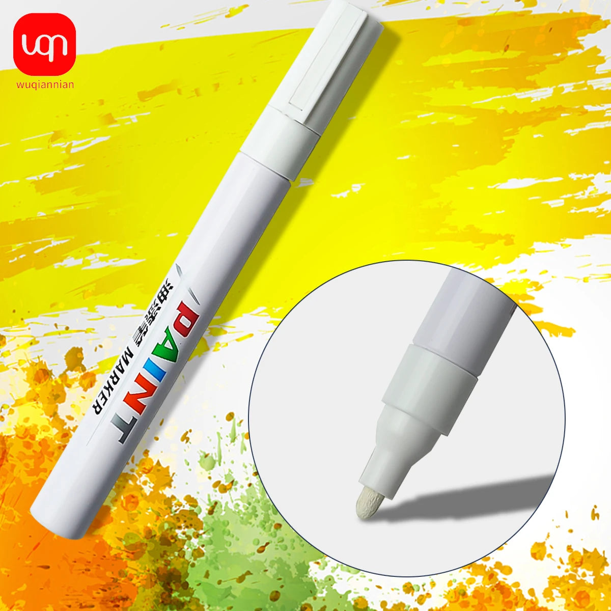 1pcs Car Scratch Repair Paint Pen Oil-Based Water-Proof Tire Tread Rubber Fabric Paint Marker PenPerManent Black White Red