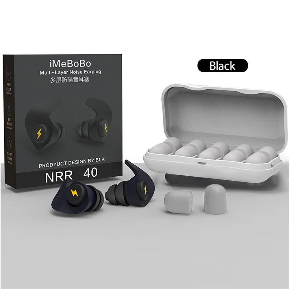 Ear Plugs Sleep Silicone Black Soundproof Tapones Oido Ruido Noise Reduction Filter For Ears Earplug Soft Foam Sleeping Earplugs