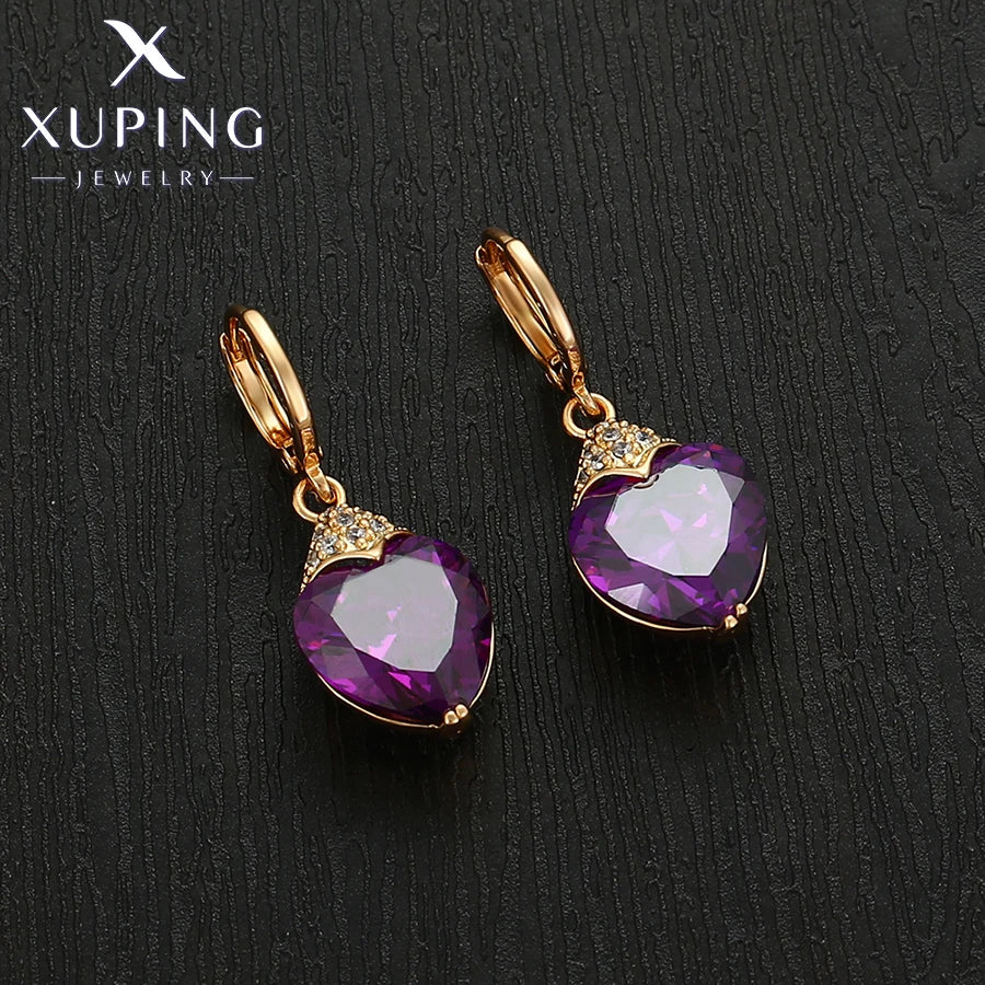 Xuping Jewelry Fashion Luxury Romantic Серьги Women Drop Earrings with Synthetic Cubic Zirconia for Valentine's Day Gift 27656