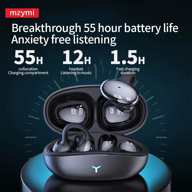 mzymi HM20 New Ear Clip Headset ENC Open Ear Wireless Bluetooth5.3 Headphone Noise Cancelling Earphone With Mic For XIAOMI