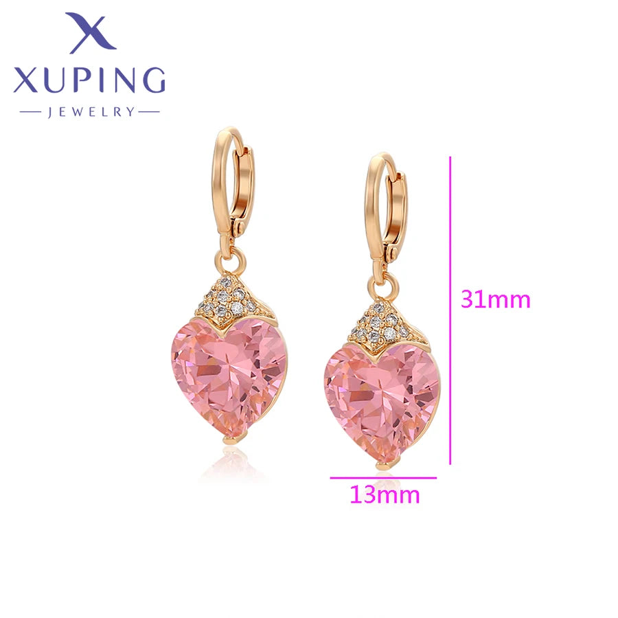 Xuping Jewelry Fashion Luxury Romantic Серьги Women Drop Earrings with Synthetic Cubic Zirconia for Valentine's Day Gift 27656