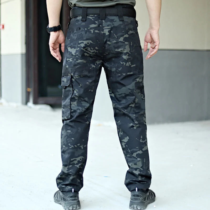 2024 Men's Tactical Pants City Casual Cargo Trousers Waterproof Multi-pocket Wear-Resistant Outdoor Training Work Male Trousers