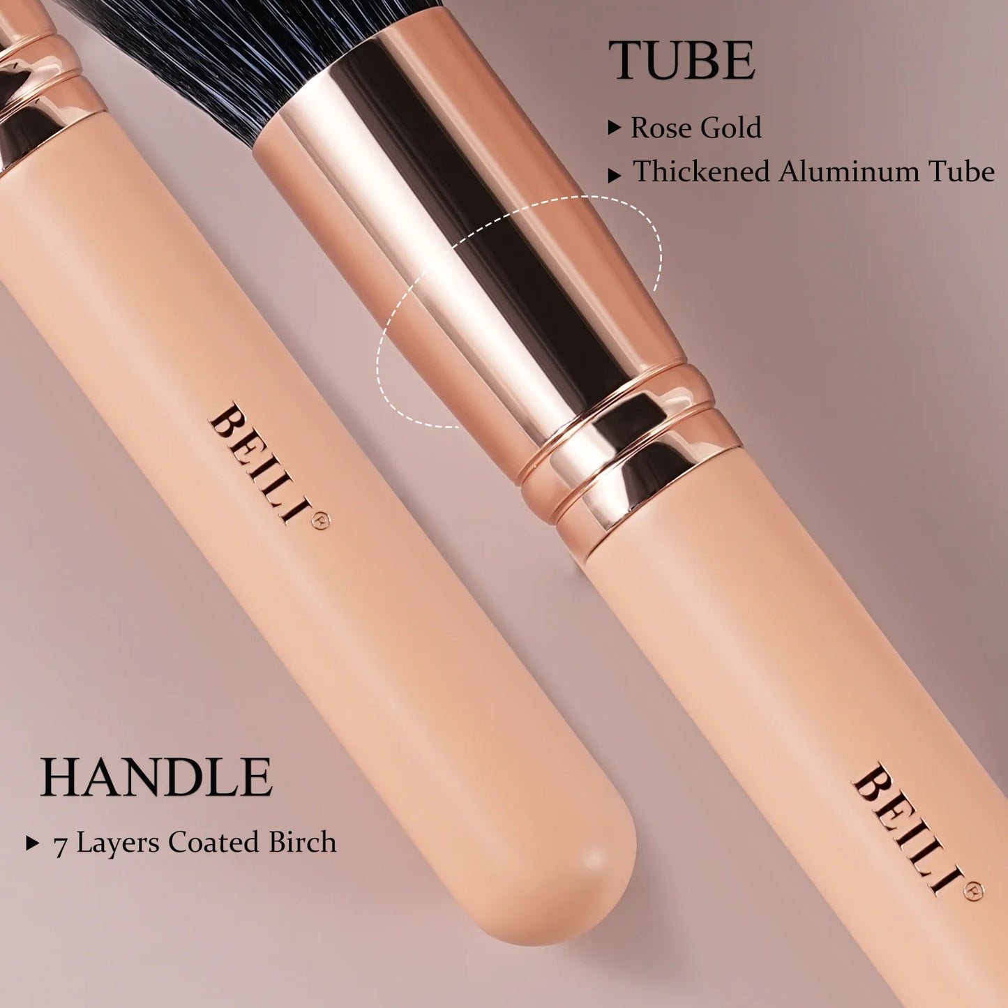 BEILI Pink Makeup Brushes High Quality Powder Foundation Blush Eyeshadow Make Up Brush Set  Natural Hair косметика