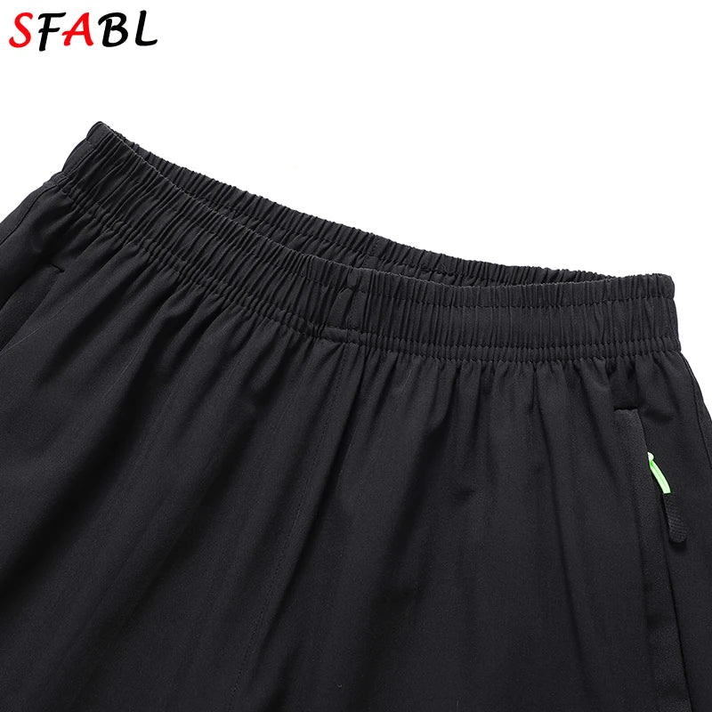 New Fashion Summer Board Shorts Quick Dry Beach Shorts Elastic Jogging Running Gym Fitness Men's Short Pants with Zipper Pockets