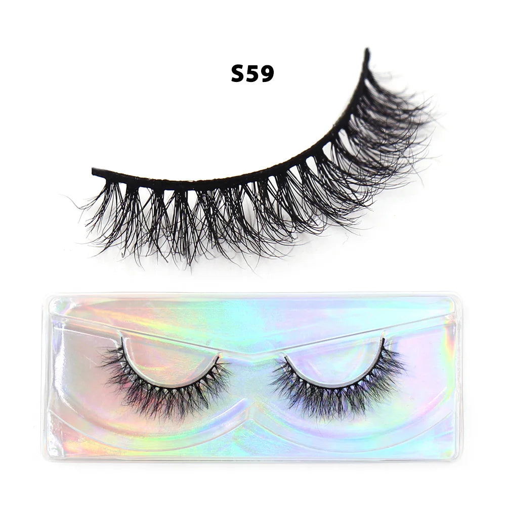 Maquillaje Mink Lashes 3D Half False Eyelash Make Up Lashes Extension Natural short False Cils Clear Band Hand Made Lashes H03