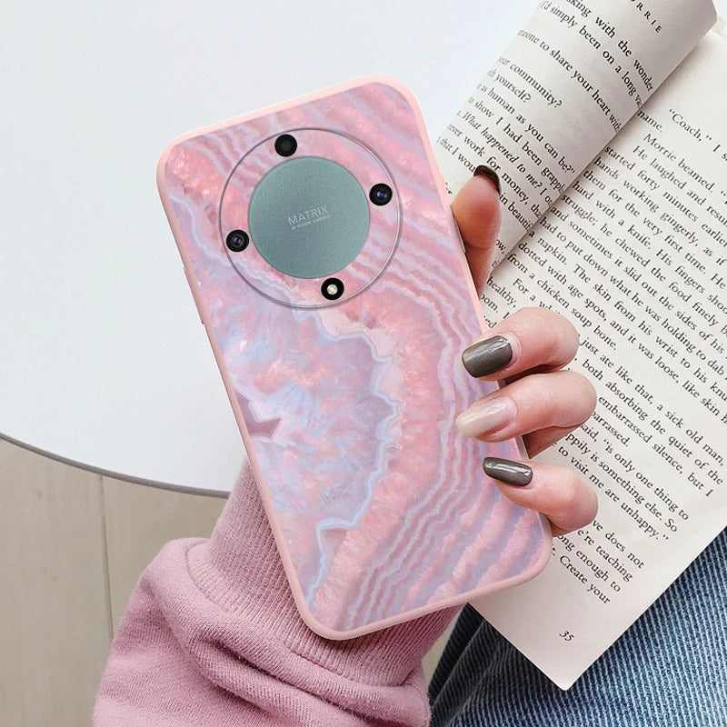 Marble Pattern Case For Honor X9a Magic5 Lite 5G Protective Cover Case Pink Silicon Soft Funda For Honor X9 a Magic 5 Lite Capa