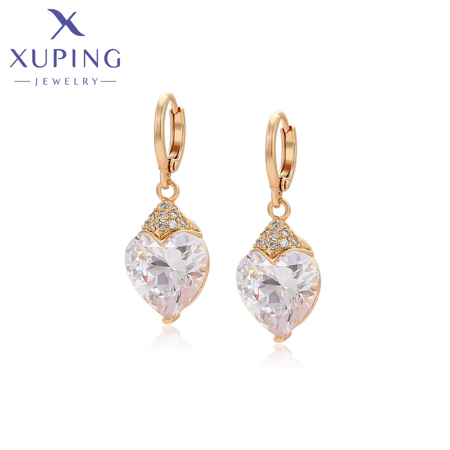 Xuping Jewelry Fashion Luxury Romantic Серьги Women Drop Earrings with Synthetic Cubic Zirconia for Valentine's Day Gift 27656