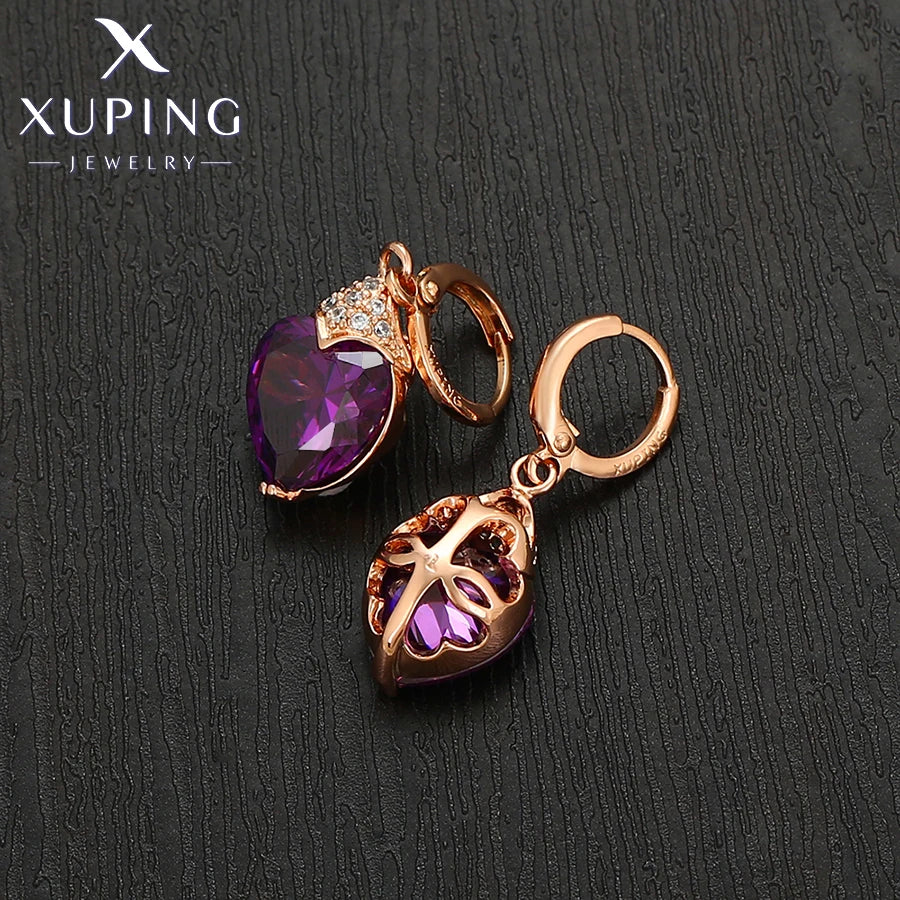 Xuping Jewelry Fashion Luxury Romantic Серьги Women Drop Earrings with Synthetic Cubic Zirconia for Valentine's Day Gift 27656