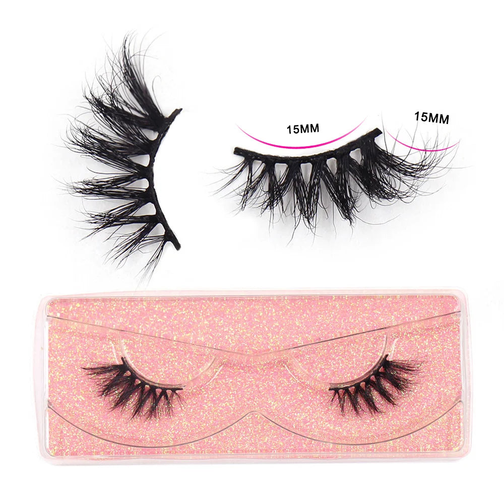 Maquillaje Mink Lashes 3D Half False Eyelash Make Up Lashes Extension Natural short False Cils Clear Band Hand Made Lashes H03