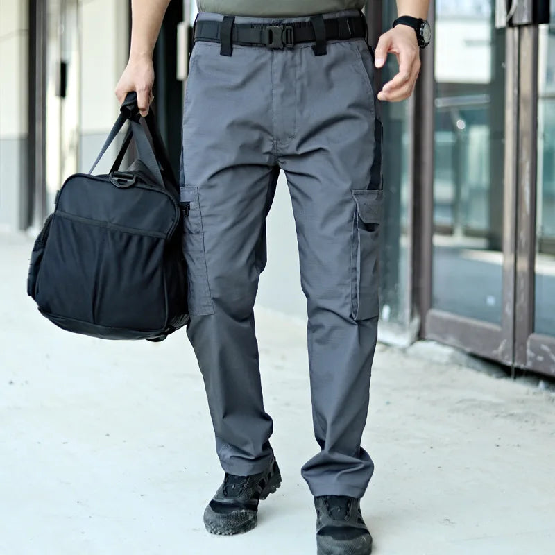 2024 Men's Tactical Pants City Casual Cargo Trousers Waterproof Multi-pocket Wear-Resistant Outdoor Training Work Male Trousers