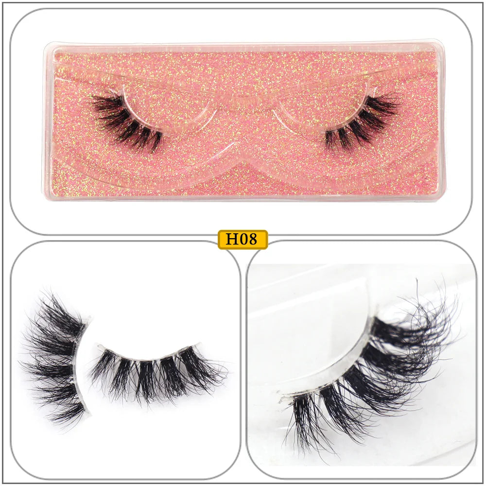 Maquillaje Mink Lashes 3D Half False Eyelash Make Up Lashes Extension Natural short False Cils Clear Band Hand Made Lashes H03