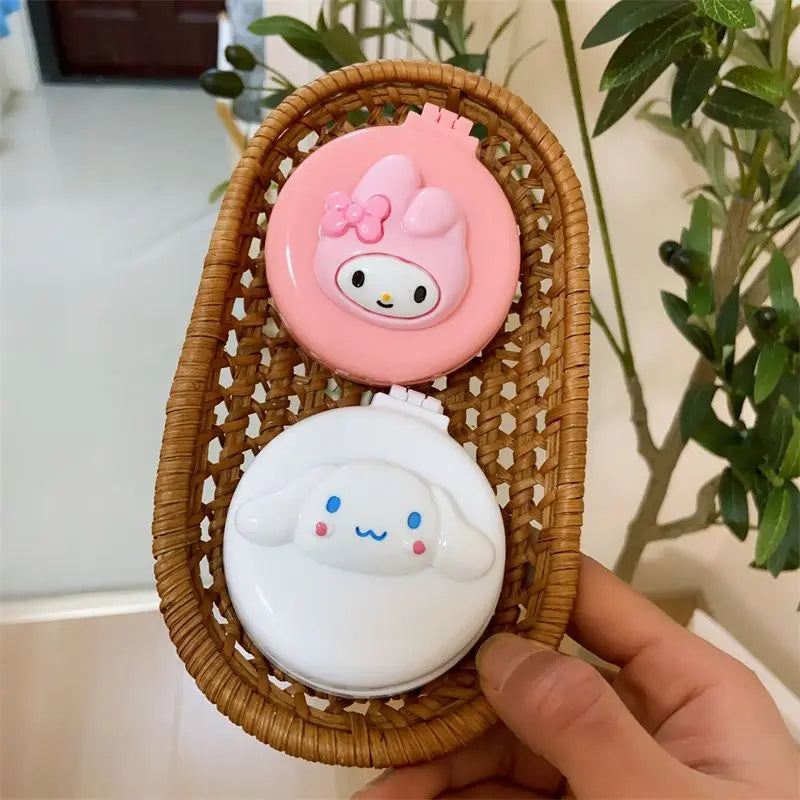 Hello kitty Kuromi My melody cute cartoon foldable comb mirror one-piece creative student portable dormitory make-up mirror