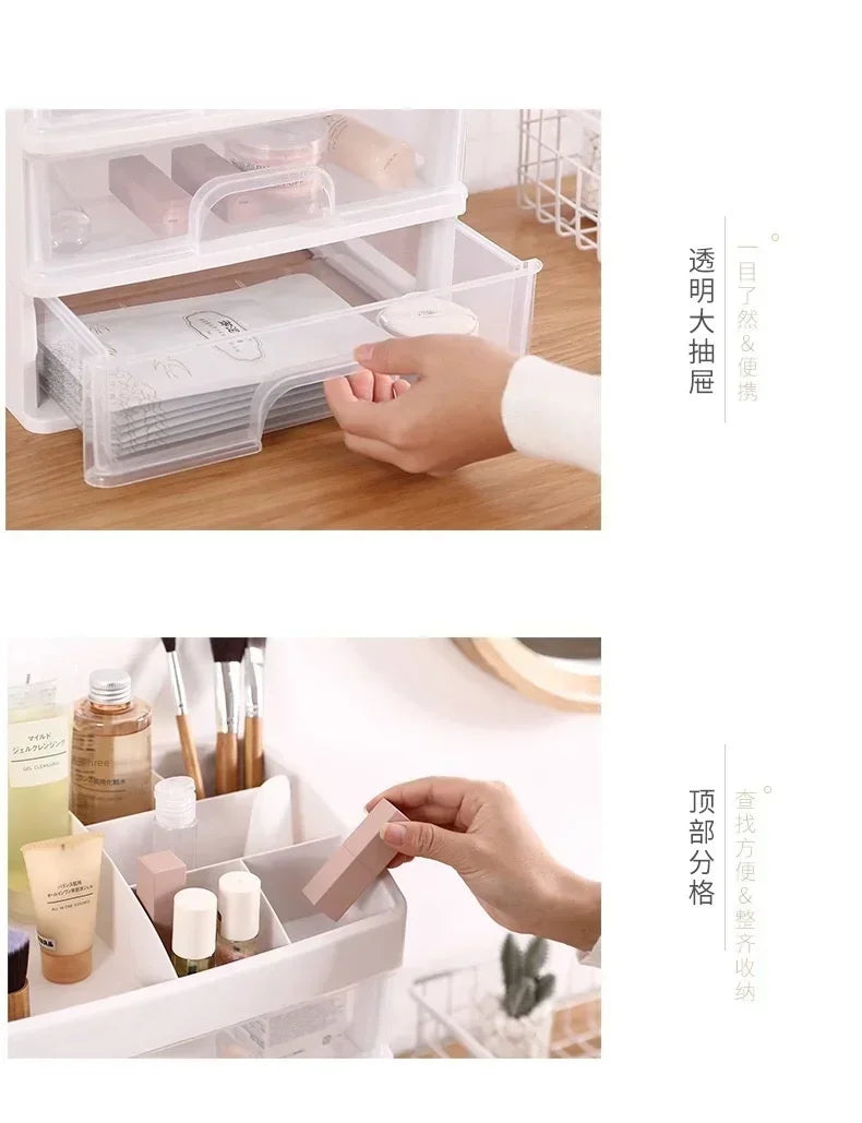 Make Up Case Jewelry Container Box Makeup Organizer Drawers Cosmetic Storage Box Makeup Brush Holder Brush Lipstick Container