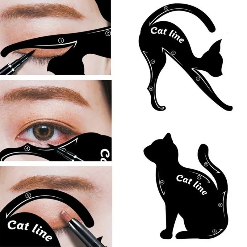 Eye Makeup Tool Eye Template Shaper Model Easy To Make Up Cat Line Stencils Eyeliner Card Cat Line Eyeliner Stencils Black Pro