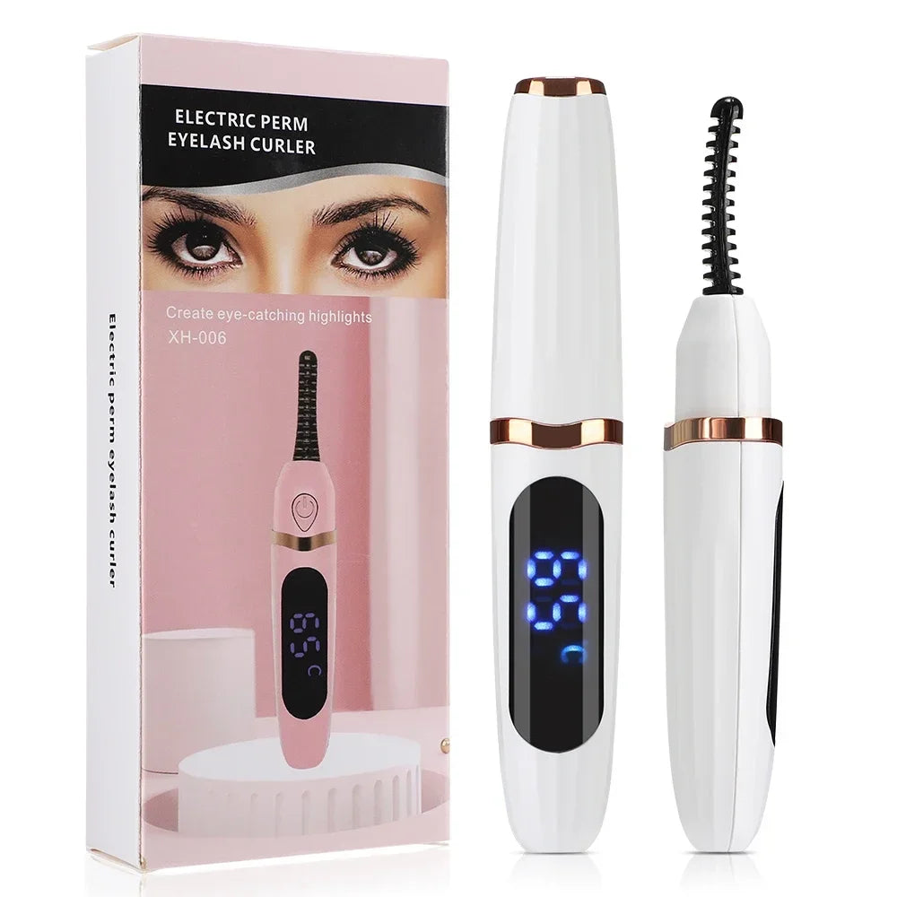 Heated Eyelash Curlers Electric Eyelash Curling Device Rechargeable Fast Heat up Natural Eyelash Curler Long Lasting Makeup Tool