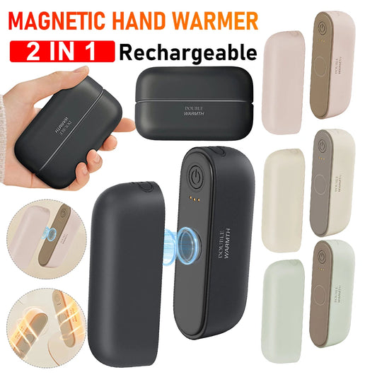 2 in 1 Magnetic Electric Hand Warmer 3000mAh Rechargeable Hand Warmer Portable Hand Warmer Hunting Golf Camping Gear Warm Gifts