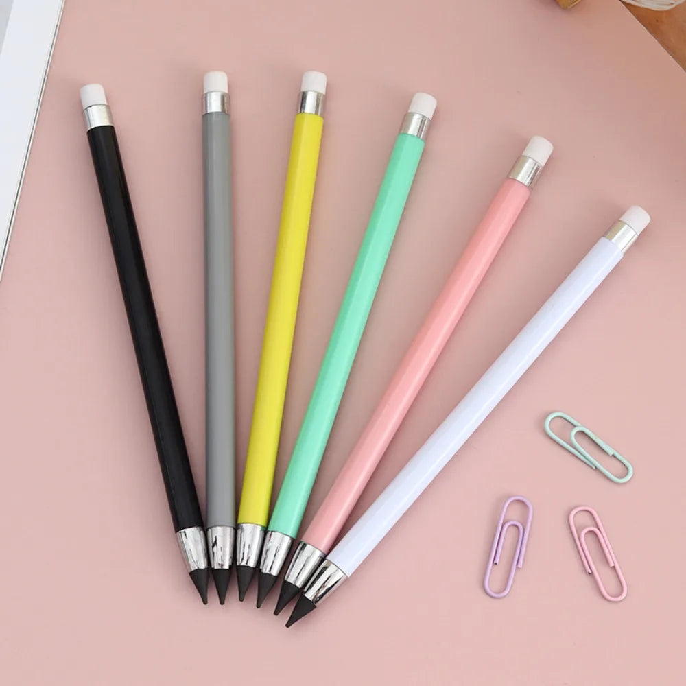 Reusable Unlimited Writing Pencil Stationery Wear Resistant Forever Pencil Solid Color Cute Eternal Pencil School Supplies