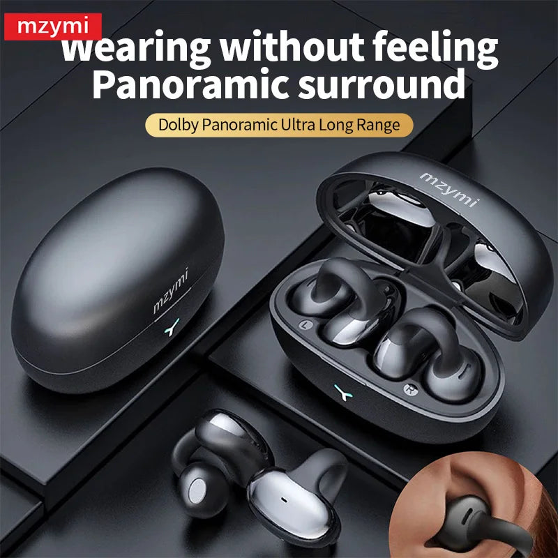 mzymi HM20 New Ear Clip Headset ENC Open Ear Wireless Bluetooth5.3 Headphone Noise Cancelling Earphone With Mic For XIAOMI