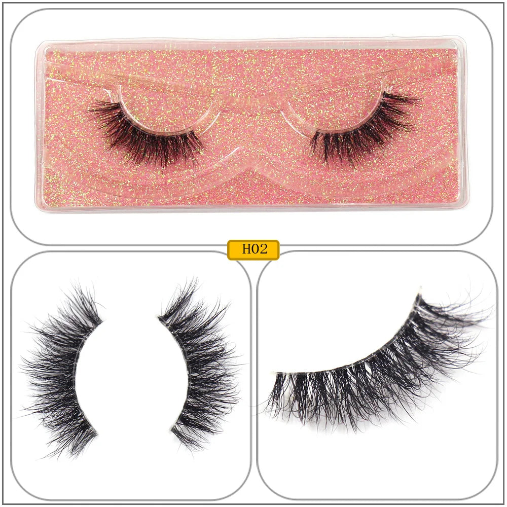 Maquillaje Mink Lashes 3D Half False Eyelash Make Up Lashes Extension Natural short False Cils Clear Band Hand Made Lashes H03