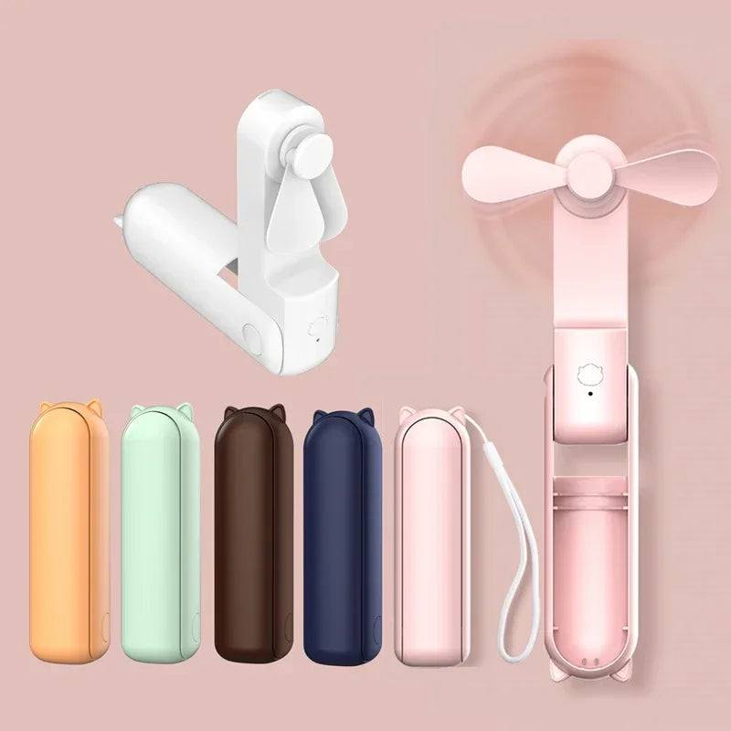 Handheld Small Fan Portable Creative Mini Three Speed Adjustable Solid Color Charging Small Fan new portable fan