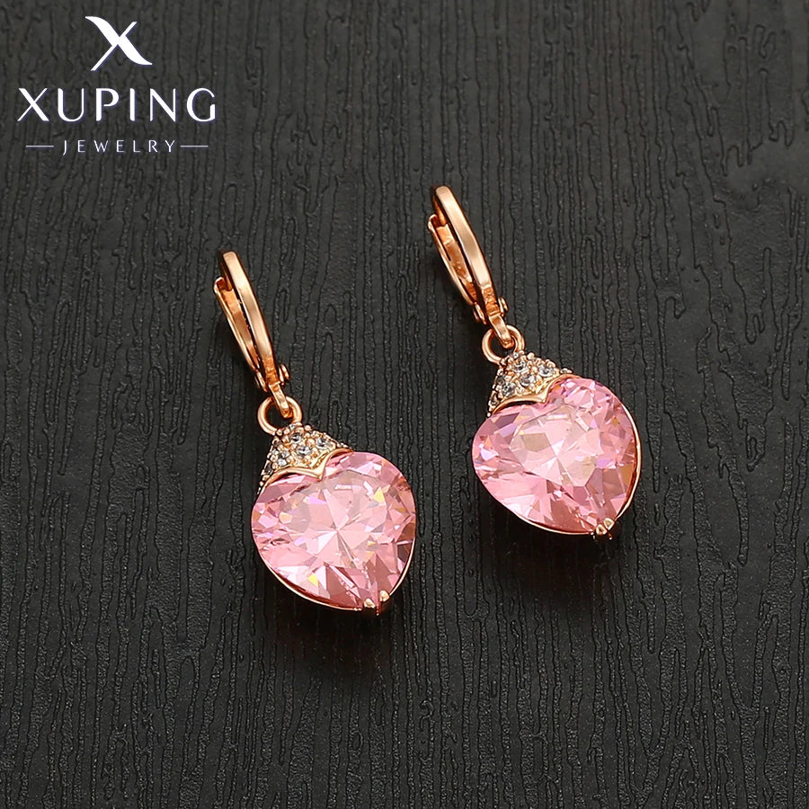 Xuping Jewelry Fashion Luxury Romantic Серьги Women Drop Earrings with Synthetic Cubic Zirconia for Valentine's Day Gift 27656