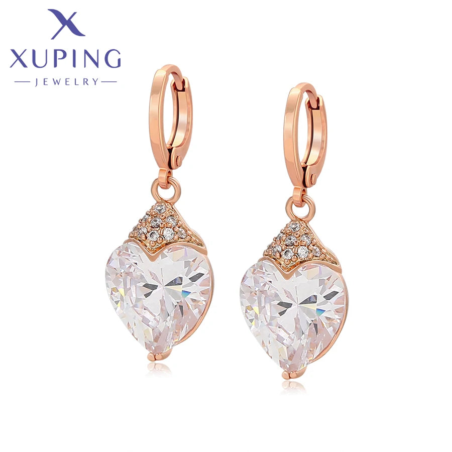 Xuping Jewelry Fashion Luxury Romantic Серьги Women Drop Earrings with Synthetic Cubic Zirconia for Valentine's Day Gift 27656