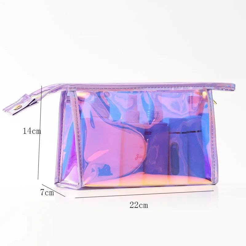 Makeup Bags Transparent Pretty Fashion Laser Travel Cosmetic Bag Toiletry Brush Bags Organizer Necessary Case Wash Make Up Box