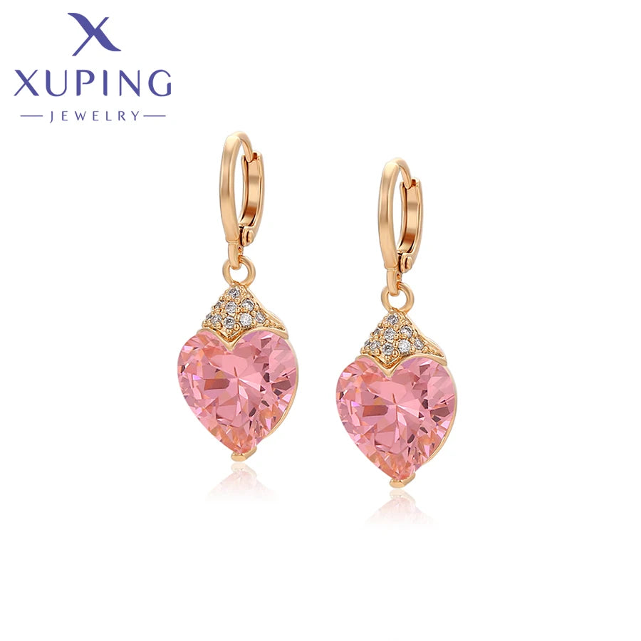 Xuping Jewelry Fashion Luxury Romantic Серьги Women Drop Earrings with Synthetic Cubic Zirconia for Valentine's Day Gift 27656