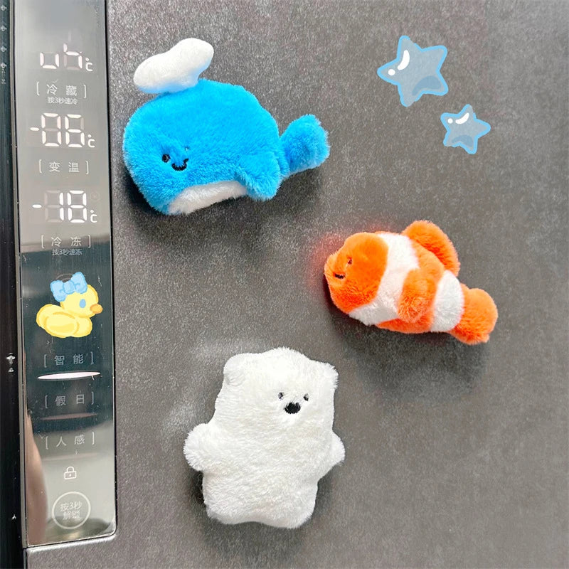 New Animal Blind Box Plush Fridge Magnets Blind Box Refrigerator Sticker Blind Bag Home Decor Cartoon Wall Stickers Kids Gift